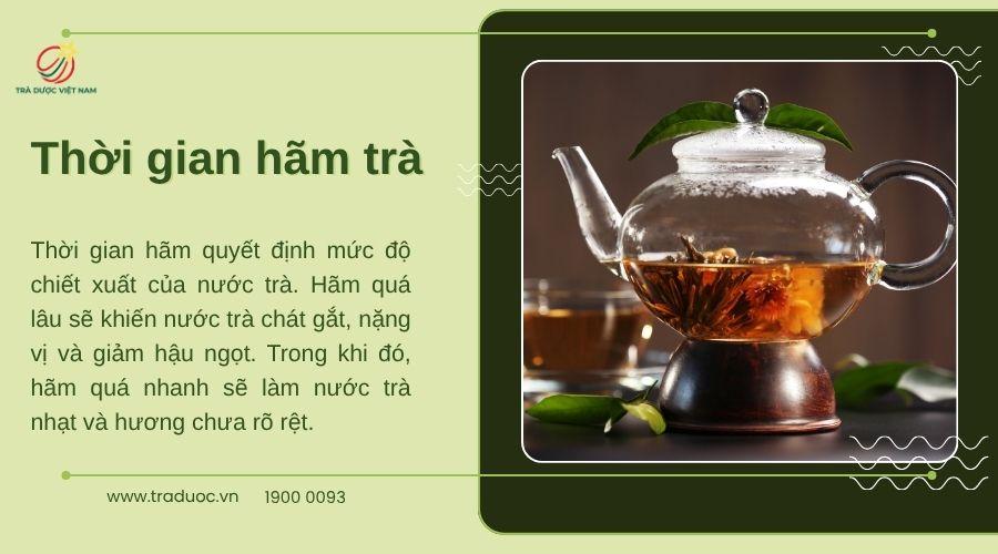 Mức độ chiết xuất của nước trà phụ thuộc vào thời gian hãm trà