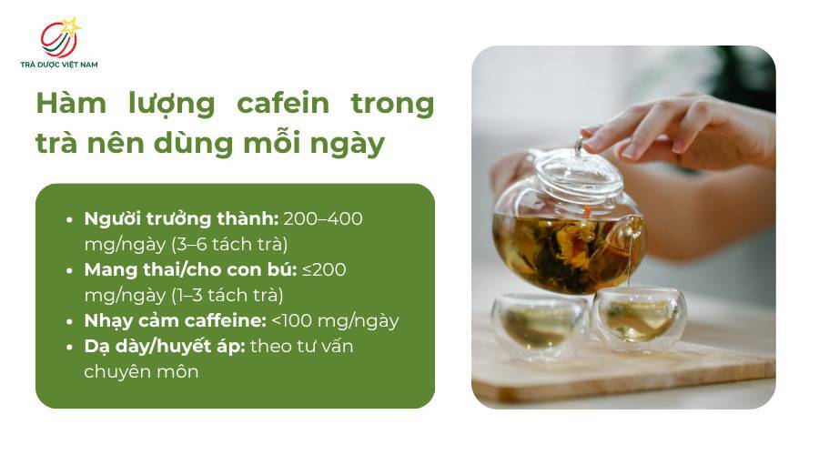 Hàm lượng cafein phù hợp nạp vào mỗi ngày