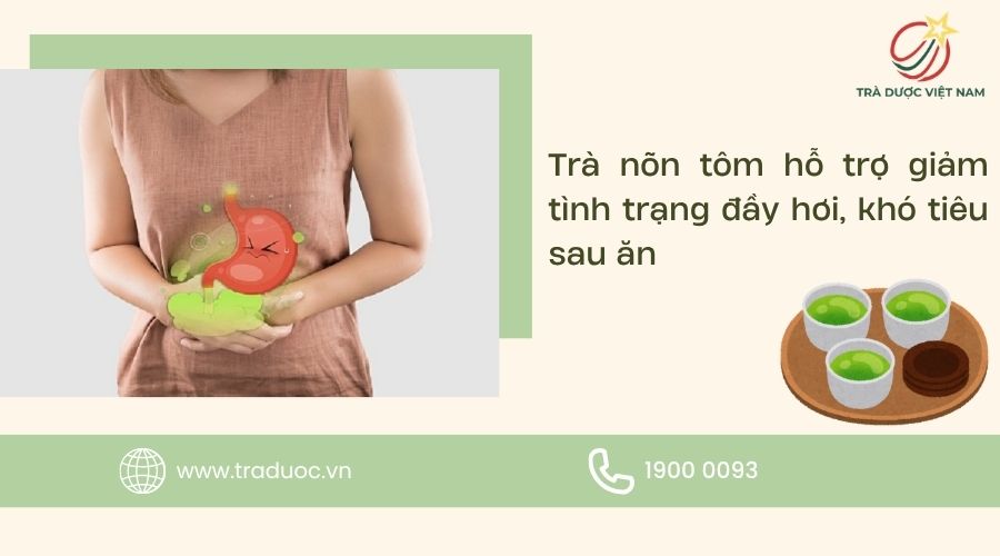 Trà nõn tôm hỗ trợ giảm chướng bụng, khó tiêu