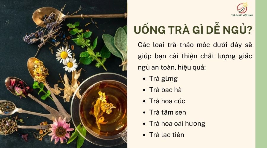 Các loại trà tốt cho giấc ngủ, không chứa caffeine