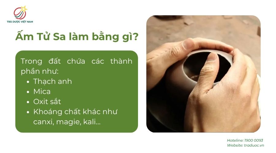 Đất làm ấm Tử Sa chứa nhiều thành phần và khoáng chất