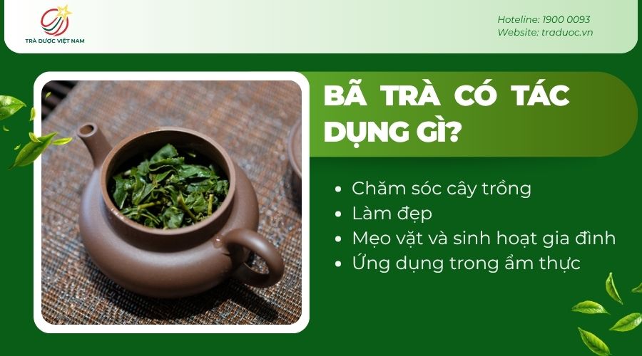 Bã trà có nhiều tác dụng hữu ích trong sinh hoạt hằng ngày