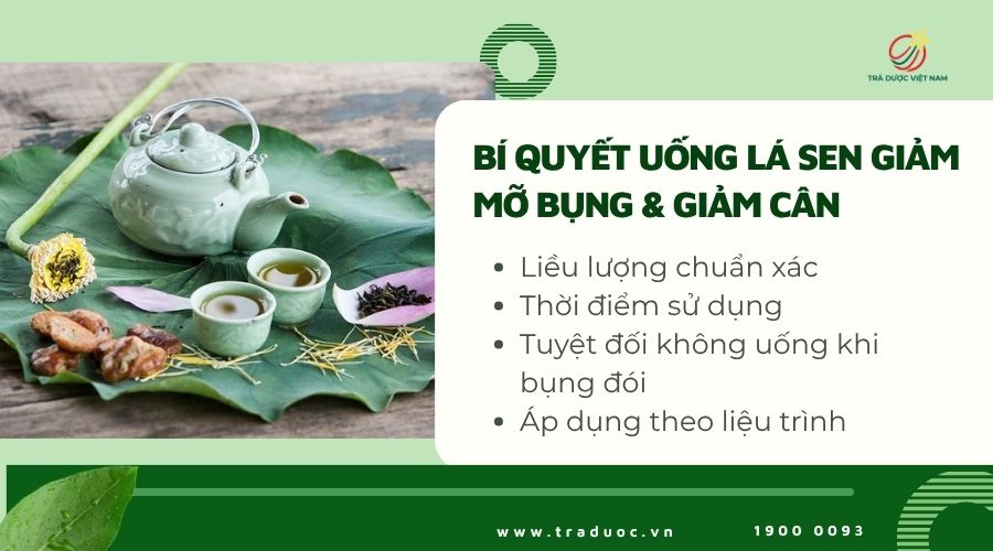 Cách uống trà lá sen giúp giảm mỡ bụng hiệu quả