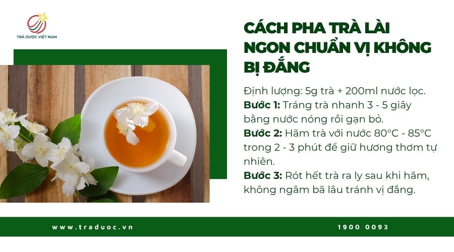 Cách pha trà lài ngon và không bị đắng