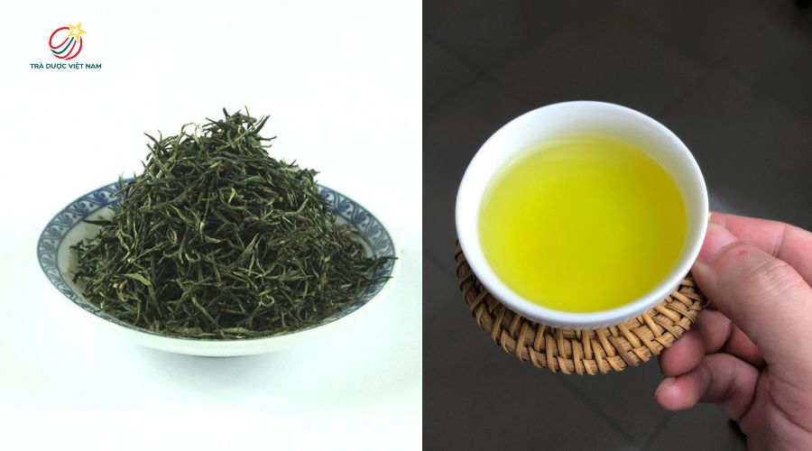 Trà Búp có màu nước xanh đậm hoặc ngả vàng đậm