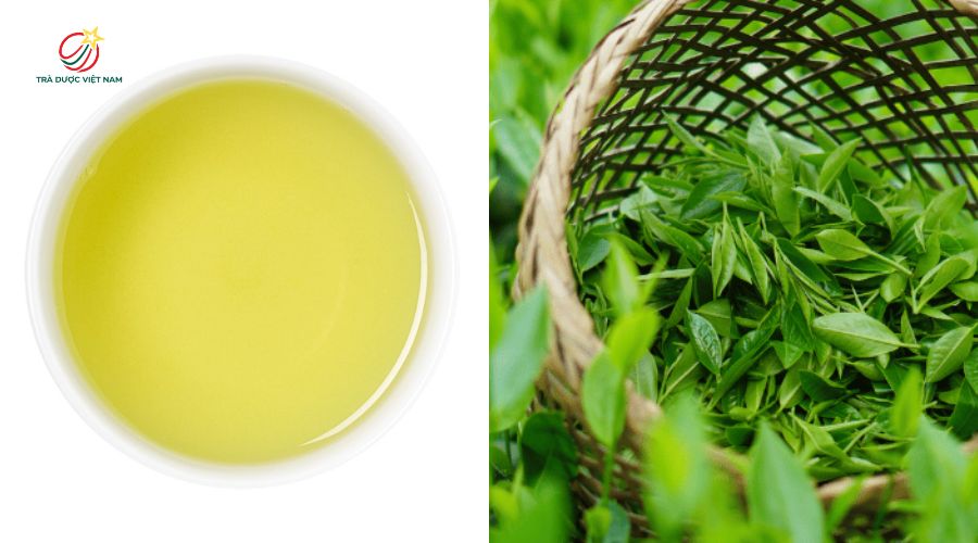 Trà Nõn Tôm có màu nước xanh lục ngả vàng nhạt