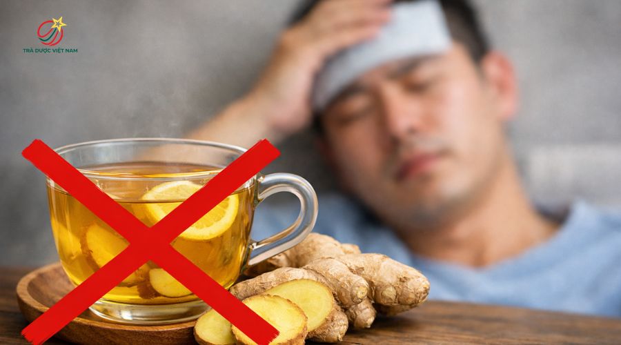 Gừng có tính nóng sẽ làm tăng thân nhiệt người đang sốt