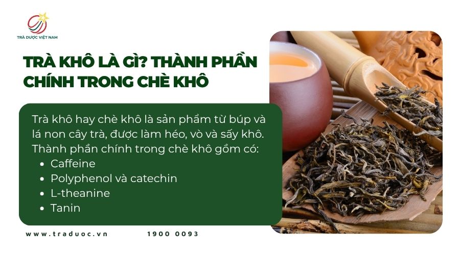 Trà khô là sản phẩm được làm từ búp và lá non của cây trà