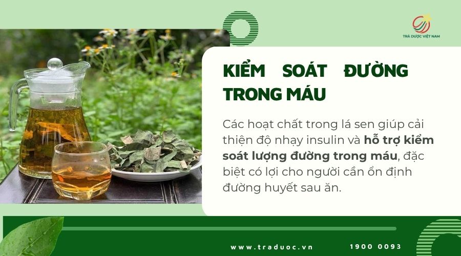 Trà lá sen giúp điều hòa quá trình giải phóng đường vào máu