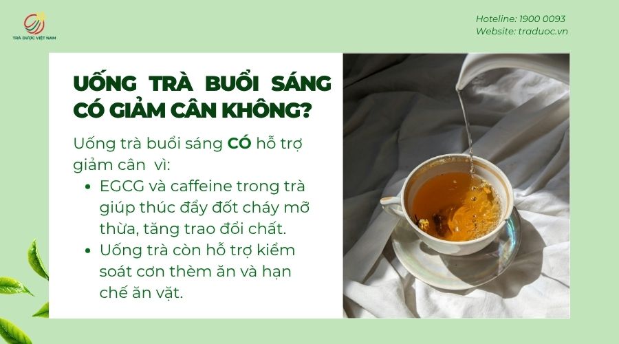 Uống trà buổi sáng đúng cách giúp giảm cân an toàn và hiệu quả