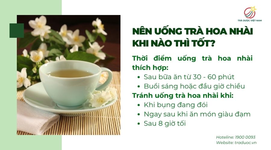 Một số thời điểm uống trà hoa nhài tốt