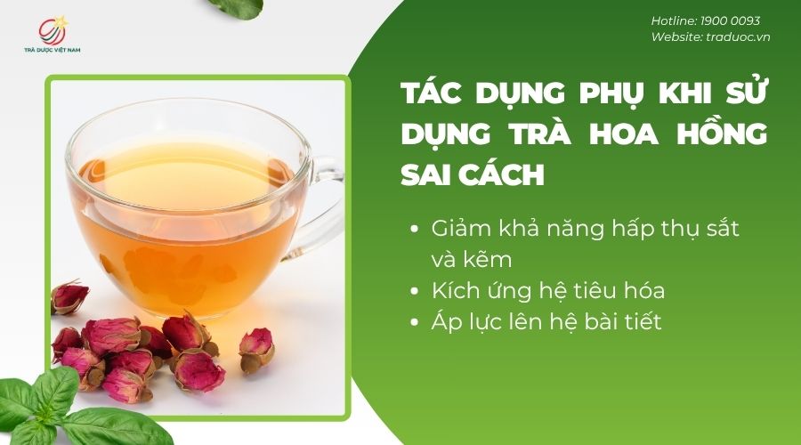 Một số tác dụng phụ khi dùng trà hoa hồng sai cách