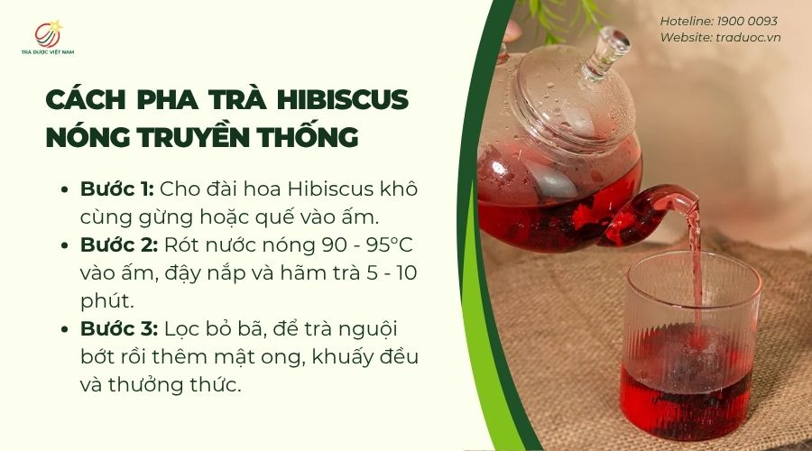 Các bước pha chế trà Hibiscus nóng tốt cho cơ thể