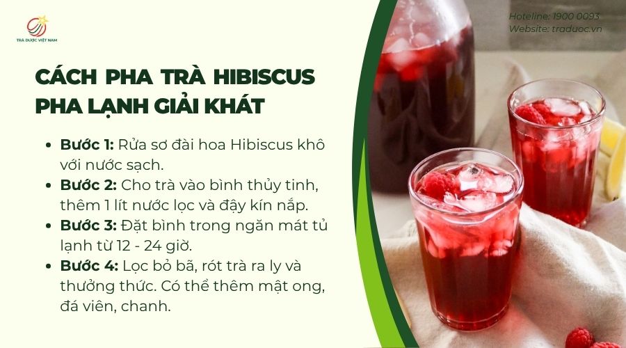 Hướng dẫn pha trà Hibiscus lạnh thơm ngon