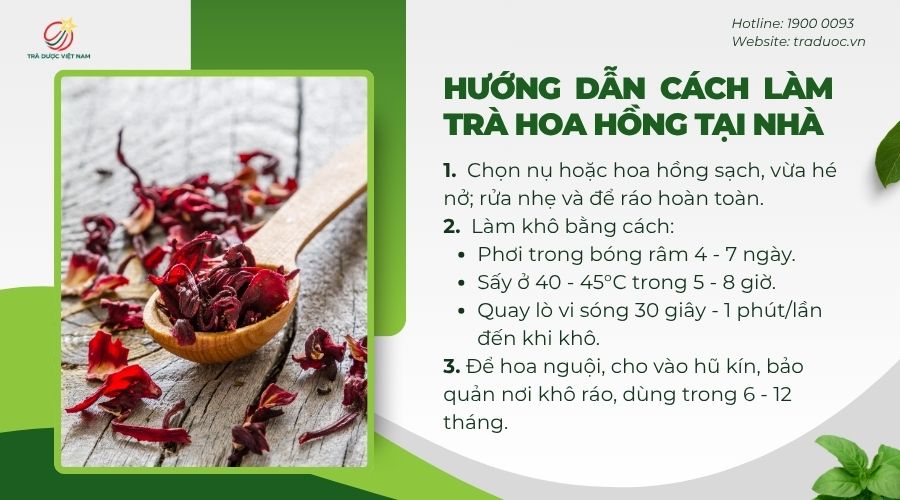 Hướng dẫn bạn cách làm trà hoa hồng để uống tại nhà