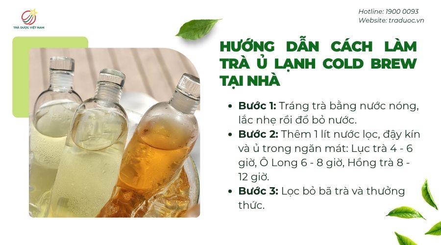 Các bước làm trà ủ lạnh tại nhà vô cùng đơn giản