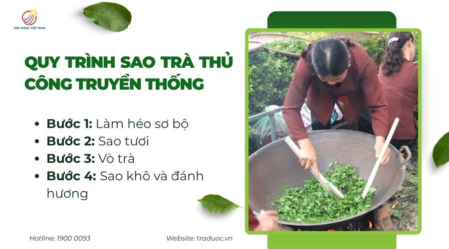 Các bước quy trình sao trà thủ công truyền thống