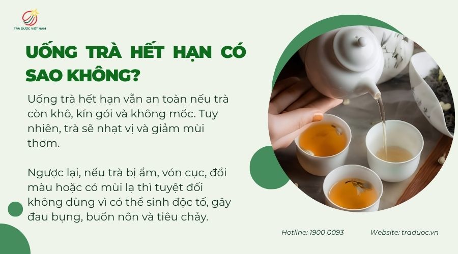 Hết hạn trà vẫn có thể dùng nếu còn khô ráo, kín gói và không mốc