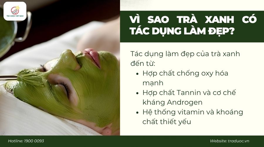 Các chất tự nhiên trong trà xanh có tác dụng làm đẹp hiệu quả